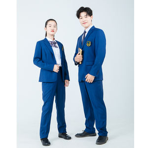 男の子と女の子のための卸売卒業ブレザーコートメーカーユニセックスOEMコットン生地高校制服 - Product Image 1