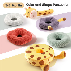 Juguete de Peluche Apilable con Forma de Jirafa, Anillos de Donut Suaves y Coloridos, Juguete Sensorial Educativo Temprano para Bebés, Regalo Personalizado para Bebés OEM - Product Image 2