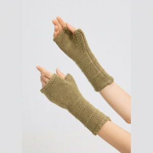 Gants en tricot gris pour femmes, en laine et cachemire, thermiques, chauds pour l'hiver, longueur poignet, style décontracté uni - Product Image 1