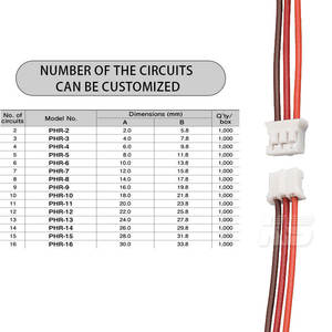 4pin 2.0 Connector 3pin 2.0 Pitch 5 Pin <b>Cable</b> Connector Set <b>Battery</b> Mini Micro 3pin Connector Plug Jst ph 2 2.0mm 2pin <b>Cable</b> - Product Image 6