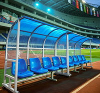 Abri mobile pour équipe de football avec toit en polycarbonate, banc portable pour les joueurs réservistes, pour utilisation sur les terrains de sport et les stades