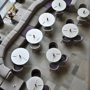 Hotel di fascia alta a forma di ll <span class=keywords><strong>panca</strong></span> in velluto <span class=keywords><strong>con</strong></span> posti a sedere in marmo caffetteria bar ristorante <span class=keywords><strong>tavolo</strong></span> e sedia Set di mobili - Product Image 3