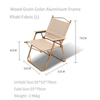 Chaise de plage pliante Kermit 2023 au design moderne, avec finition imitation bois, cadre en aluminium léger, pour extérieur, salle de sport, école, chambre, atelier
