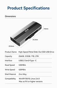 Trạng thái rắn <span class=keywords><strong>USB</strong></span> ổ đĩa <span class=keywords><strong>flash</strong></span> usb3.2 & Type-C 128GB 256GB 512GB 1TB bán buôn tốc độ cao <span class=keywords><strong>USB</strong></span> Pendrive biểu tượng tùy chỉnh cho doanh nghiệp - Product Image 6