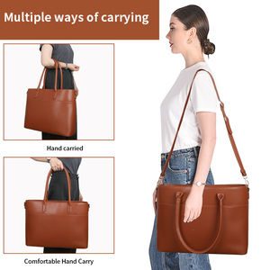 <span class=keywords><strong>Sac</strong></span> fourre-tout pour ordinateur portable 15,6 pouces en cuir PU personnalisé avec logo, multi-poches, grande capacité, <span class=keywords><strong>sac</strong></span> à <span class=keywords><strong>main</strong></span> professionnel pour <span class=keywords><strong>femme</strong></span> - Product Image 4