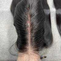 Cierre de Encaje HD 4x6 5x5 de Cabello Vietnamita Virgen y Baby Hair con Encaje HD / Encaje Transparente y Liso Natural / Liso Negro Completo H