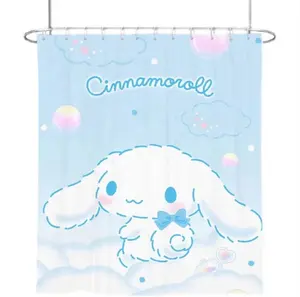 180*180cm Sanrios Cinnamoroll Anime Plush Cartoon Shower Curtains Thickened waterproof Curtain Bathroom accessories