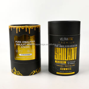 Maßgeschneiderte Pappröhrenverpackung für Nahrungsergänzungsmittel, 30/60 Shilajit-Gummibärchen, Runde Papierverpackungsboxen - Product Image 4