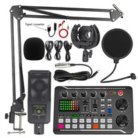 Ensemble de microphone à condensateur 240 avec carte son LGT240 pour diffusion en direct en anglais 5.0 20Hz-20KHz, équipement pour téléphone portable et ordinateur