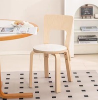 Chaise de salle à manger design Artek en bois massif, style crème, vintage, origine Chine, meubles pour la maison