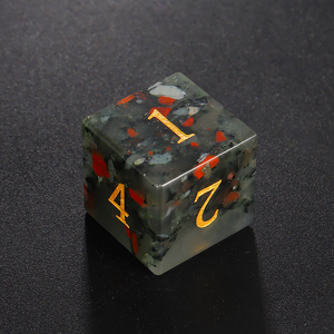 Juego de Dados de Piedra de Sangre Natural de Alta Calidad al por Mayor de Fábrica, Dados Metálicos D20 D6 para Calabozos y Dragones - Product Image 1