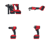 Boîte à outils électrique 10 cellules personnalisable OEM Set 21V 20V Bleu Rouge/Jaune 4-PCS 6-PCS Kits combinés 1-Year Hard Case Plus