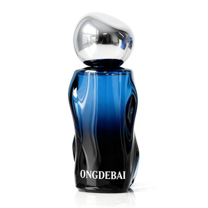 New Arrival Irregular Perfume Glass <b>Bottle</b> Empty Pump Sprayer Crimp Clear Black 50ml Perfume <b>Bottle</b> with Paper Box - Product Image 4