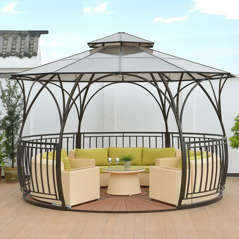 Eğlence çadırı düğün veranda Gazebo açık gölgelik lüks bahçe Gazebos ile ışık