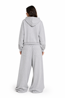 Ensemble survêtement streetwear oversize Y2K 2 pièces pour femme, personnalisé OEM/ODM, respirant, avec sweat à capuche zippé et pantalon de survêtement orné de perles et strass