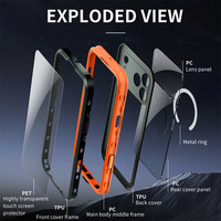 Les meilleures ventes en ligne de coques de téléphone magnétiques pour téléphone portable TPE PC TPU Anti-Shock Waterproof Case pour iPhone 17 Pro Max 6.9 "Orange