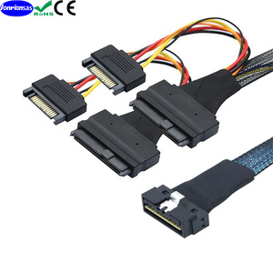 Câble Ethernet SFF-8654 8I 74P2SFF-8639 U.2, fil plaqué argent, câble adaptateur d'interface SAS, noir - Product Image 4