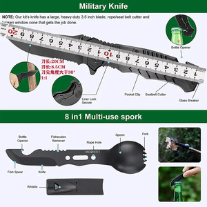 Kit d'outils de survie en plein air, équipement d'urgence multifonctionnel compact de 21 cm pour la randonnée, le camping et l'aventure - Product Image 4
