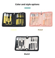 Ensemble de 9 coupe-ongles manucure pédicure ongles cuticules ciseaux ensemble d'outils pour l'art des ongles avec étui en cuir vente en gros