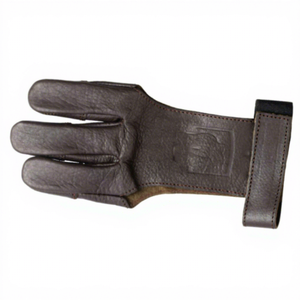 Gant de tir à l'arc professionnel en cuir de haute qualité, couleur marron, 3 doigts, pour arcs classiques et traditionnels - Product Image 1