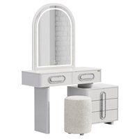 Ensemble complet de meubles de chambre à coucher modernes avec lit, armoire, coiffeuse, miroir pleine longueur, commode WOODEX Modern Home