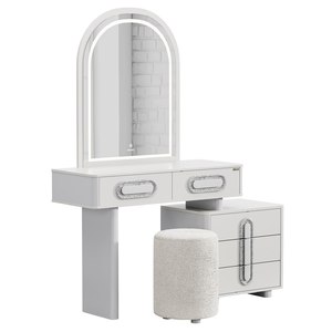 Ensemble complet de meubles de chambre à coucher modernes avec lit, armoire, coiffeuse, miroir pleine longueur, commode WOODEX Modern Home - Product Image 1
