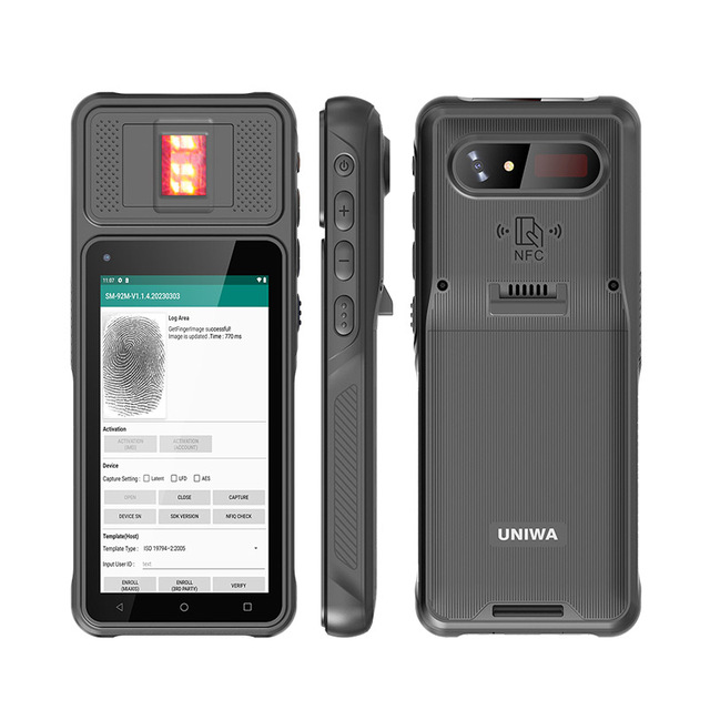 UNIWA F50 5 Inch 2D Scanner Terminal Biometric Fingerprint Reader Portable Rugged Mobilephones