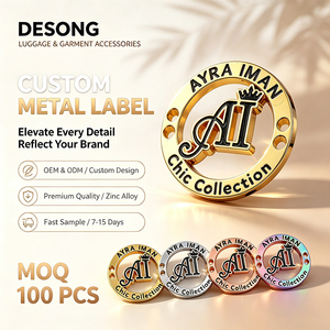 Logo personnalisé rond en métal, étiquettes vierges en acier inoxydable gravées au laser - Product Image 1