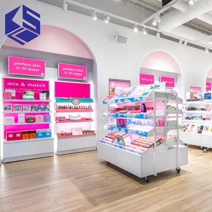 Gran oferta, escaparate de muebles de exhibición de maquillaje de madera para tienda de cosméticos, <span class=keywords><strong>Ideas</strong></span> de diseño de interiores - Product Image 3