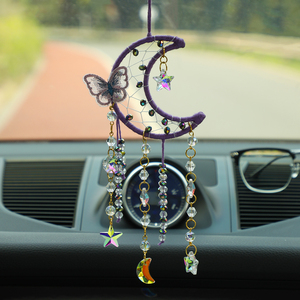 Papillon capteur de rêves enfants Boho petit cristal capteur de rêves Mini lune <span class=keywords><strong>voiture</strong></span> rétroviseur décor noël anniversaire femmes cadeaux - Product Image 3