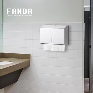 FANDA Distributeur de serviettes en papier en acier inoxydable, montage mural, de qualité commerciale pour les toilettes, fabriqué à Taiwan - Product Image 3