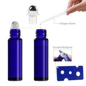 Venta al por mayor de botellas de rodillo de aceite esencial azul vacías resistentes a los rayos UV 10ml desodorante Perfume suero labio esmalte rollo en botellas - Product Image 1