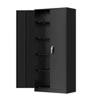 Grande armoire de bureau en métal, portes battantes doubles, serrure à clé, armoire de classement en acier, étagères intérieures pour documents, archives et fournitures