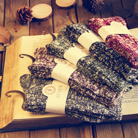 Chaussettes épaisses en fil épais motif flocon de neige, style japonais, décontractées, tendance, à superposer, vente en gros, unisexe, pour le quotidien