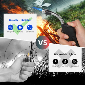 Encendedor de Llama Azul Flexible y Telescópico, Resistente al Viento, para Uso en Exteriores - Product Image 3