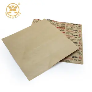 食品グレードのクラフト紙サプライヤーバーガーを包装するためのカスタマイズされたロゴパングリースプルーフ紙カスタム印刷包装紙