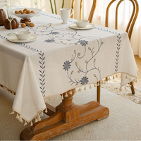 Nappe brodée nordique WML100 à motif floral végétal, design personnalisé, haute qualité, anti-poussière