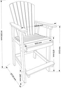 आउटडोर लंबा एट्रोनडाक कुर्सियां उच्च पीठ सफेद + ग्रे पेटियो डाइनिंग होटल Hdpe आरामदायक स्टाइलिश - Product Image 2
