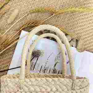 Sac à main mini cabas tendance et mignon style séance photo, en paille naturelle, pour femme et fille, idéal pour la plage - Product Image 5