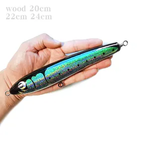 Деревянная плавающая приманка-карандаш, 20 см, 22 см, 24 см, рыба, топвотер, приманка-карандаш