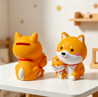 Tirelire en vinyle Shiba Inu mignonne, de haute qualité, étanche, portable, cadeau créatif pour enfants, décoration de la maison