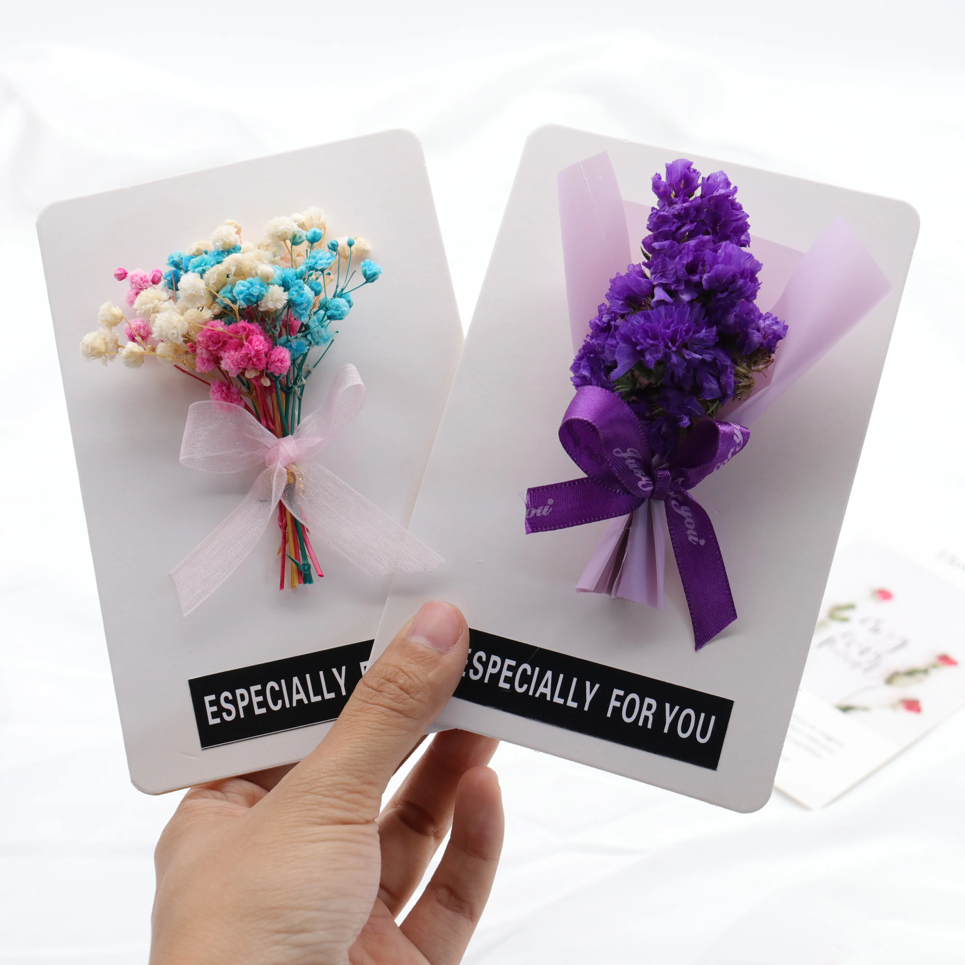 BX-28 Bouquet greeting card handmade dried flowers preserved flowers birthday gift small cards customized wedding supplies