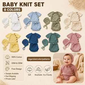 Conjunto <span class=keywords><strong>de</strong></span> Ropa <span class=keywords><strong>de</strong></span> Bebé KAIYUE <span class=keywords><strong>de</strong></span> Algodón, Tejido a Mano, para Recién Nacidos, con Cárdigan, Pantalones, Gorro <span class=keywords><strong>y</strong></span> Botitas - Product Image 1