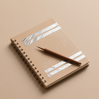 Anpassbares A4-Format Spiral Journal Benutzer definiertes Gold Silber Logo A5 Kraft papier Notizbuch Journal Planer Buch