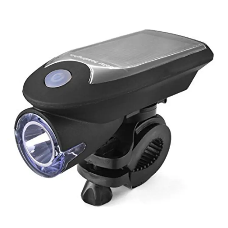 New design style waterproof solar usb rechargeable bicycle front light