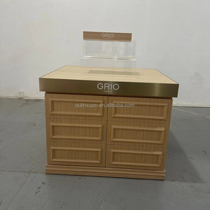 Mesa Nido de Lujo para Centro Comercial, Vitrina Clásica de Boutique, Isla de Exhibición de Aluminio Dorado - Product Image 3