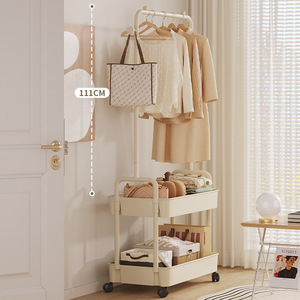 Perchero Multifuncional Portátil con Ruedas para Uso Doméstico, Diseño Rectangular de 111 cm de Altura - Product Image 1