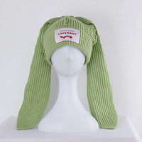 Bonnet d'hiver amusant à longues oreilles de lapin, chaud, unisexe pour adultes, en acrylique, pour le ski et les activités de plein air