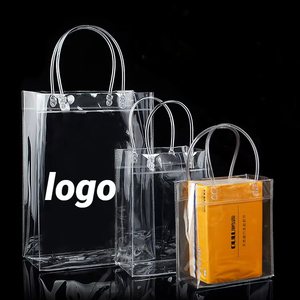 Promotional Customized PVC Plastic Bags Transparent Handles Ideal for Gift Packaging and Shopping Tote Carry