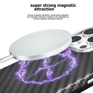 Étui de téléphone magnétique anti-empreintes digitales en fibre de carbone aramide TPU violet <span class=keywords><strong>charbon</strong></span> fin, moulage par injection, antichoc, design simple et élégant - Product Image 6